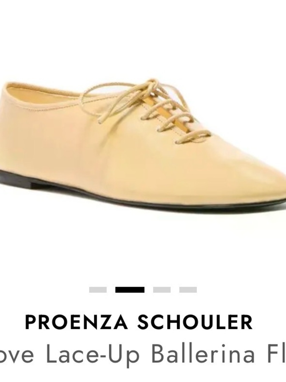 Proenza Schouler Neutral Beige Lace-Up Pointed Ballet Flat